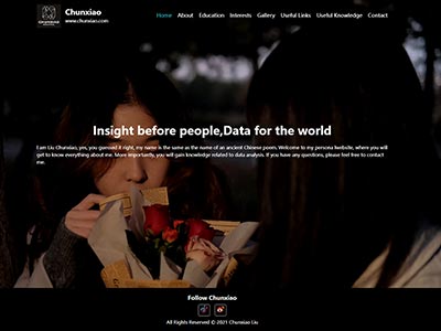 EN英文网页留学生web静态网页个人介绍主题网页模板源码